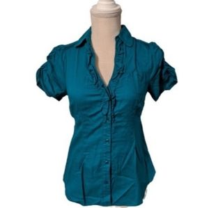 Anthro Edme & Esyllte Message Button Down Blouse